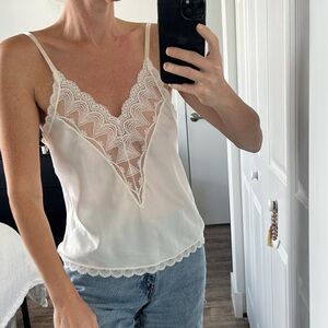 Vintage Barbizon Satin Nylon Lace Detail Cami S